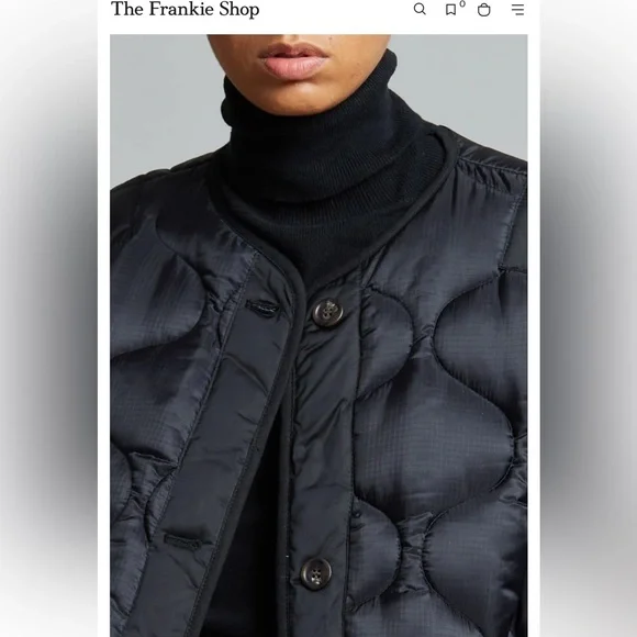 NWT THE FRANKIE SHOP TEDDY QUILTED JACKET - BLACK-PLEASE READ LISTING DETAILS - Picture 3 of 10
